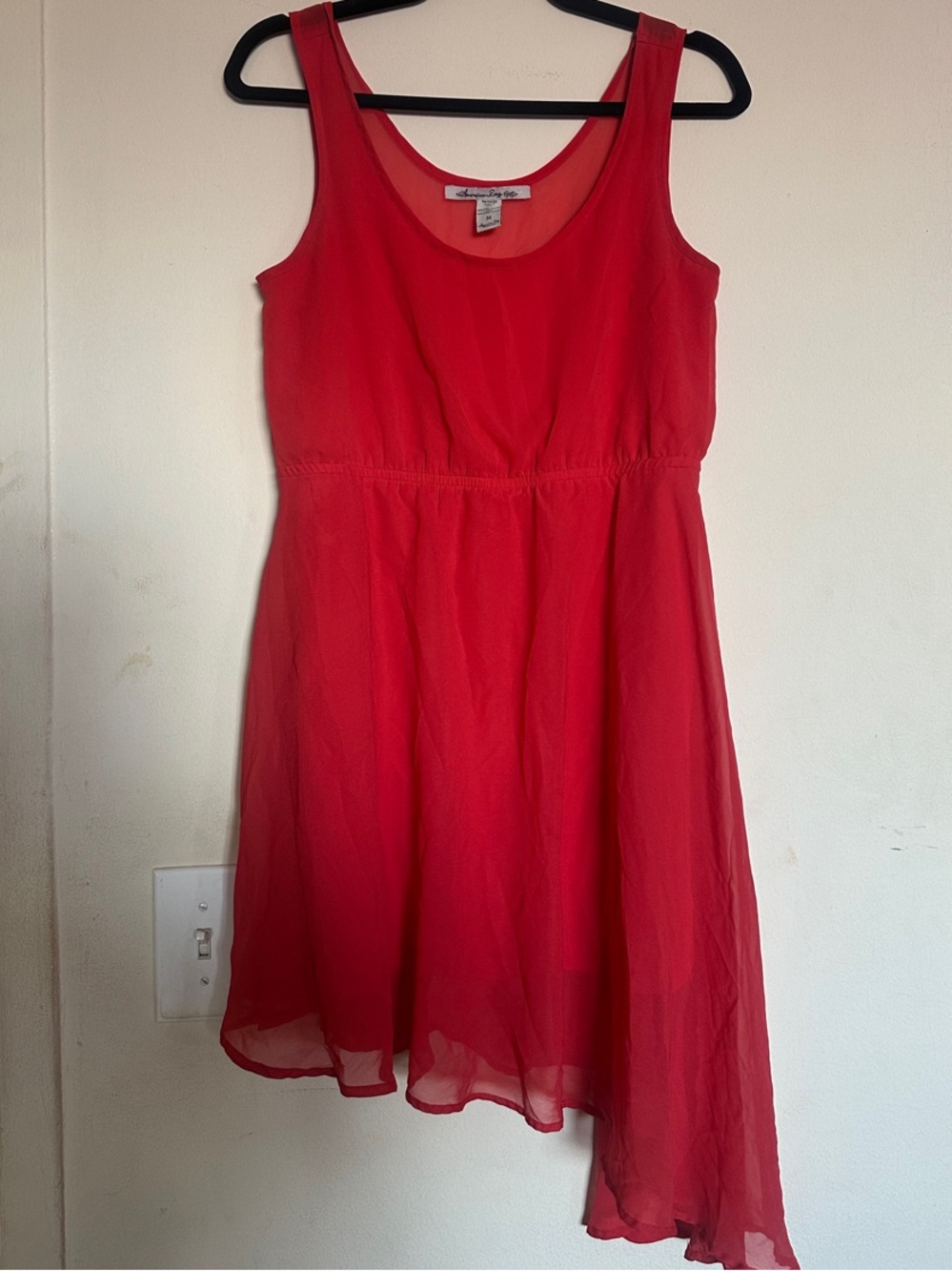 Red Sleeveless Chiffon A-Line Dress Loose Fit